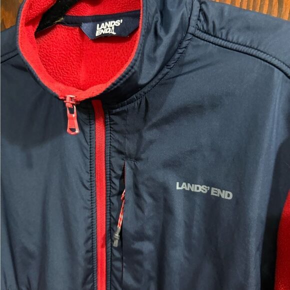 Lands' End Men's Bold Red and Black Performance Jacket - Picture 2 of 6